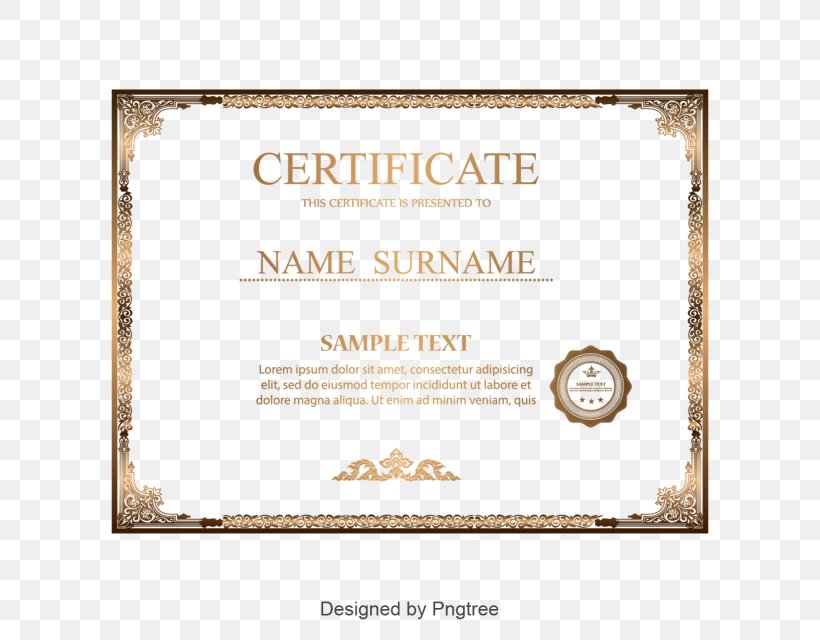 Certificate Borders, PNG, 640x640px, Picture Frames, Academic Certificate, Borders And Frames, Brown, Decorative Frames Download Free