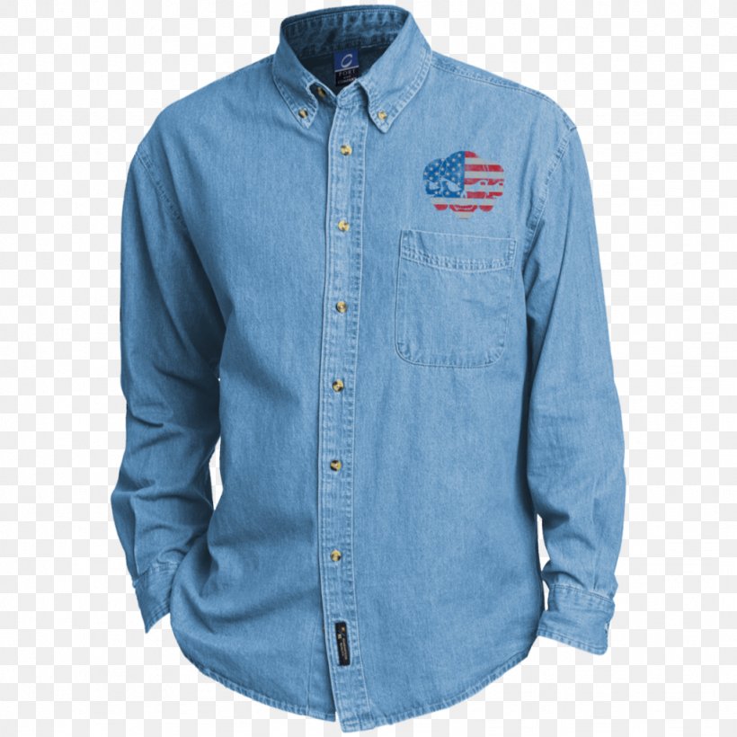 Dress Shirt Sleeve Denim Flannel, PNG, 1024x1024px, Shirt, Blue, Button, Clothing, Collar Download Free