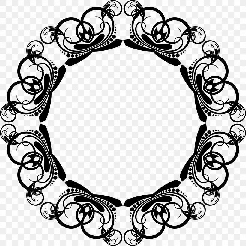 Picture Frames Borders And Frames Clip Art, PNG, 2340x2340px, Picture Frames, Art, Black And White, Body Jewelry, Borders And Frames Download Free