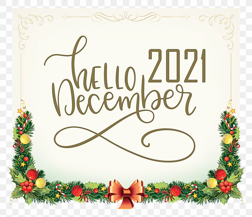 Christmas Day, PNG, 3000x2584px, Hello December, Bauble, Cartoon, Christmas Day, Christmas Tree Download Free