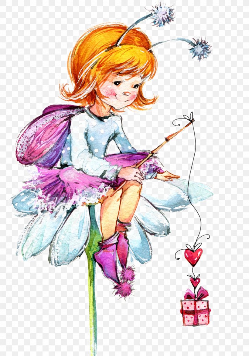 Drawing Watercolor Painting Fairy, PNG, 1100x1577px, Watercolor, Cartoon, Flower, Frame, Heart Download Free