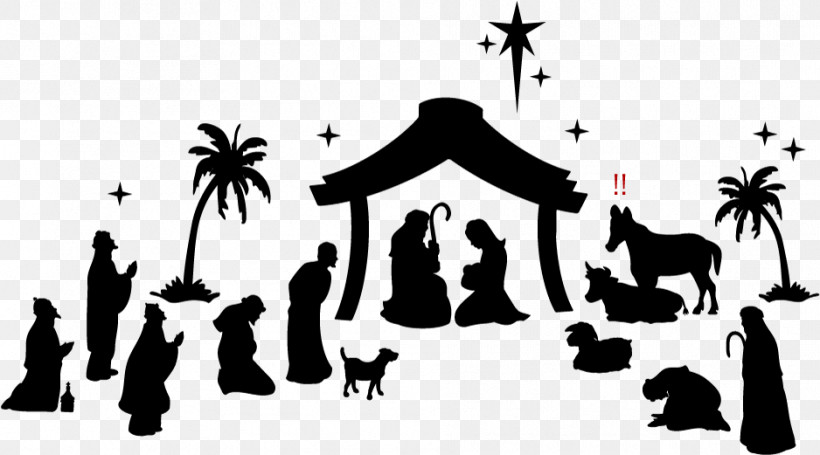 People Nativity Scene Silhouette Tree Font, PNG, 938x521px, People, Blackandwhite, Nativity Scene, Silhouette, Tree Download Free