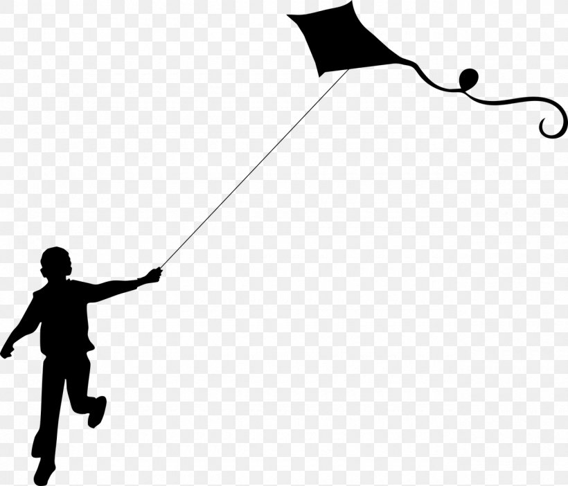 Flight Kite Silhouette Child Clip Art, PNG, 1280x1097px, Flight, Black, Black And White, Child, Female Download Free