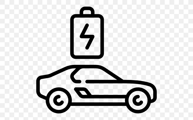 Electric Car Electric Vehicle Clip Art, PNG, 512x512px, Car, Area, Black And White, Electric Car, Electric Vehicle Download Free