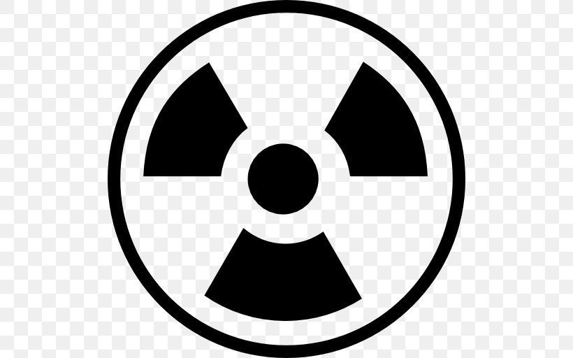 Hazard Symbol Nuclear Power Radioactive Decay Nuclear Weapon Sticker, PNG, 512x512px, Hazard Symbol, Area, Black, Black And White, Brand Download Free