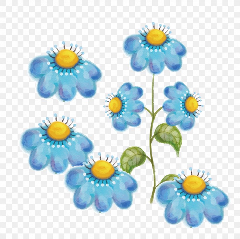 Blue Flower Download, PNG, 1375x1375px, Blue, Button, Daisy, Daisy Family, Designer Download Free