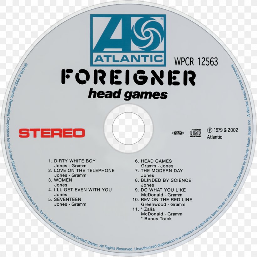 Compact Disc Foreigner Records Head Games Album, PNG, 1000x1000px, Watercolor, Cartoon, Flower, Frame, Heart Download Free