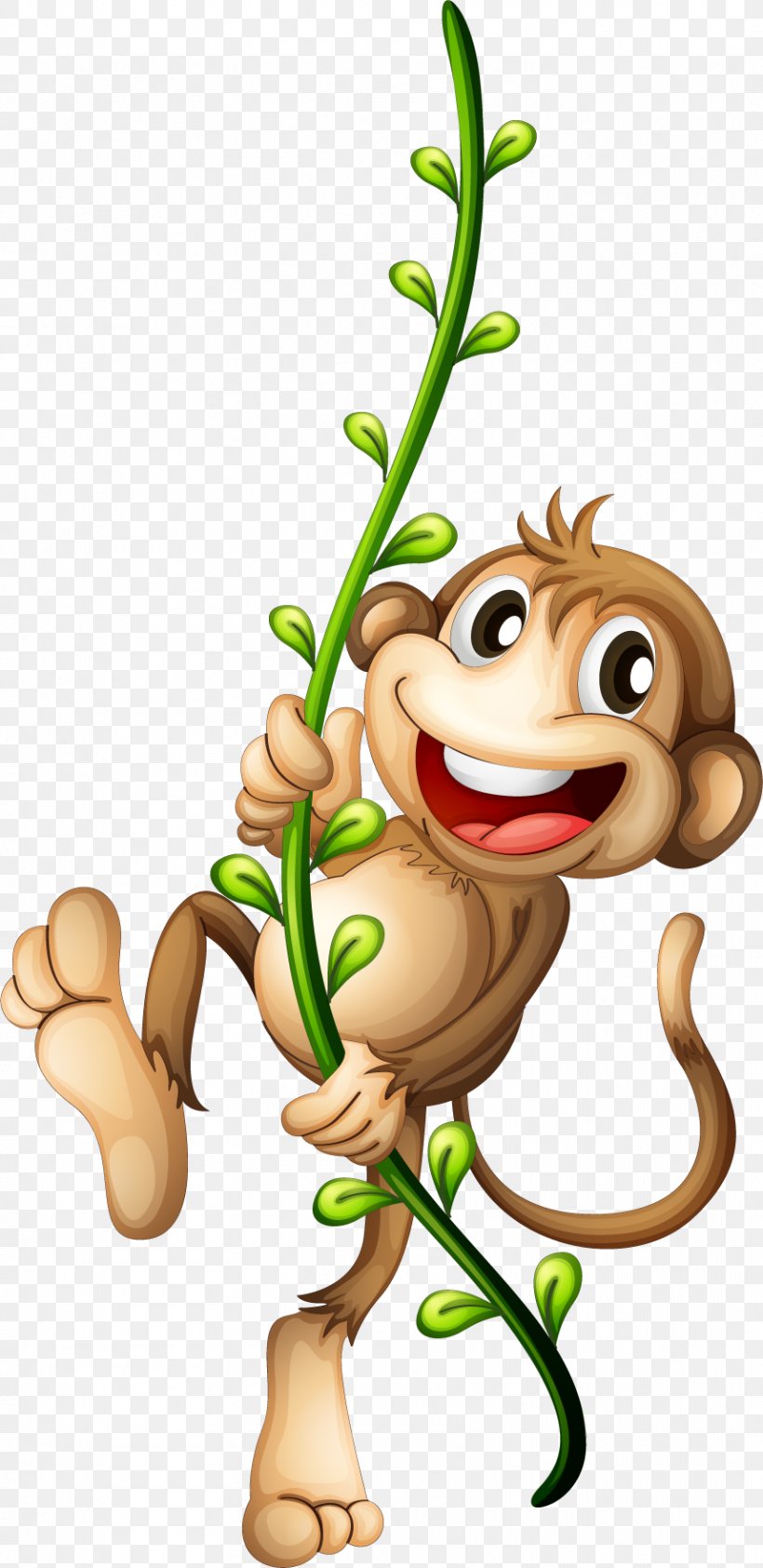 Primate Chimpanzee Monkey Vine, PNG, 857x1762px, Primate, Cartoon, Chimpanzee, Fictional Character, Finger Download Free