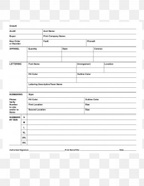 Order FOrm - Document Form Order Template Printing PNG