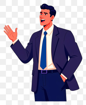 Friendly Businessman Waving PNG