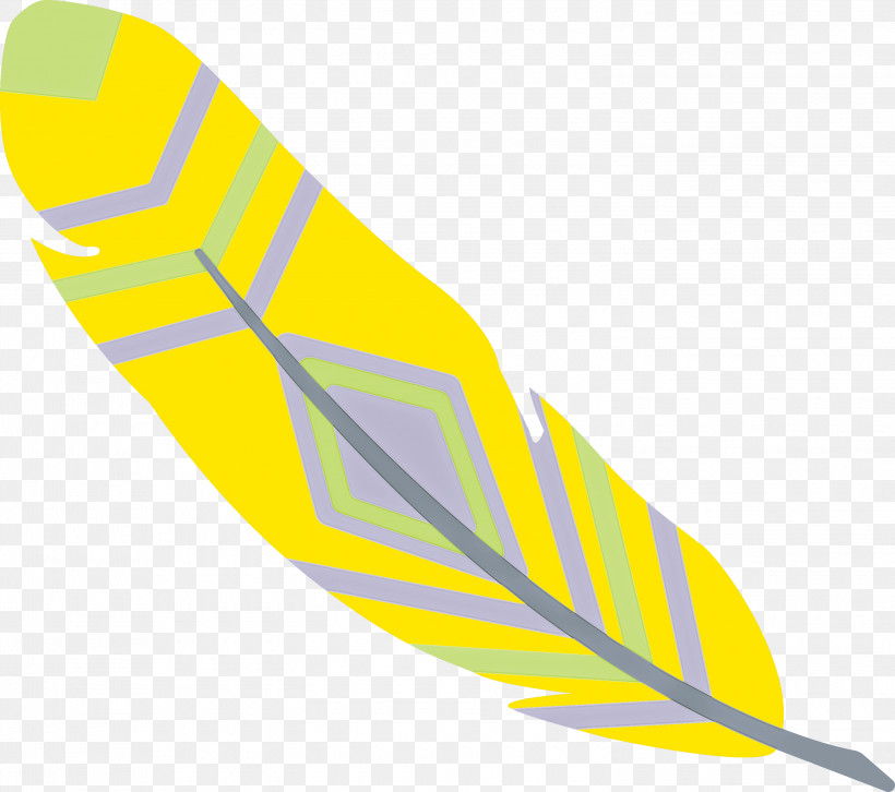 Angle Line Yellow, PNG, 3000x2659px, Cartoon Feather, Angle, Line, Vintage Feather, Watercolor Feather Download Free