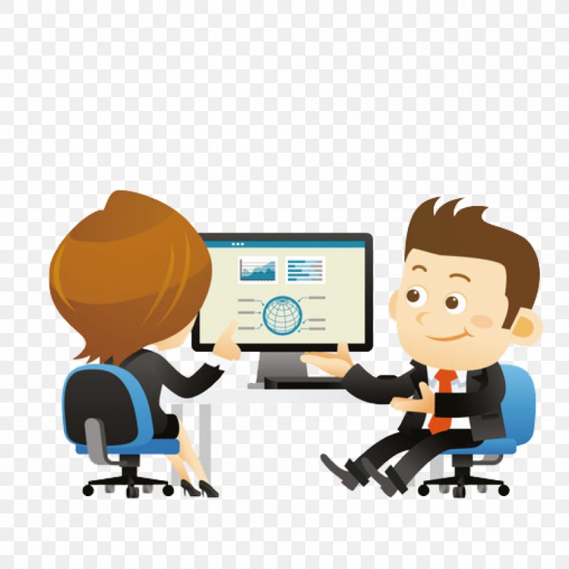 Businessperson Computer Illustration, PNG, 1000x1000px, Businessperson, Business, Cartoon, Communication, Computer Download Free