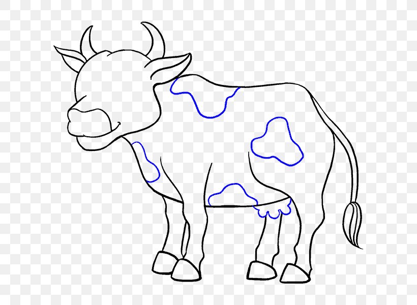 Cattle Drawing Cartoon Line Art, PNG, 678x600px, Watercolor, Cartoon, Flower, Frame, Heart Download Free