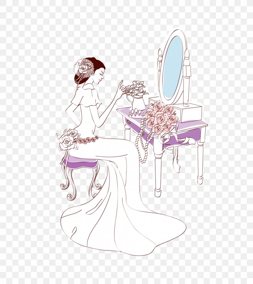 Bride Wedding Illustration, PNG, 981x1100px, Bride, Art, Bridegroom, Cartoon, Contemporary Western Wedding Dress Download Free