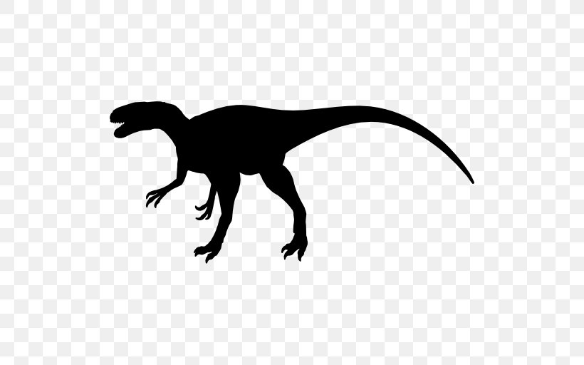 Tyrannosaurus Dinosaur Megalosaurus Velociraptor, PNG, 512x512px, Tyrannosaurus, Animal, Black And White, Dinosaur, Fauna Download Free