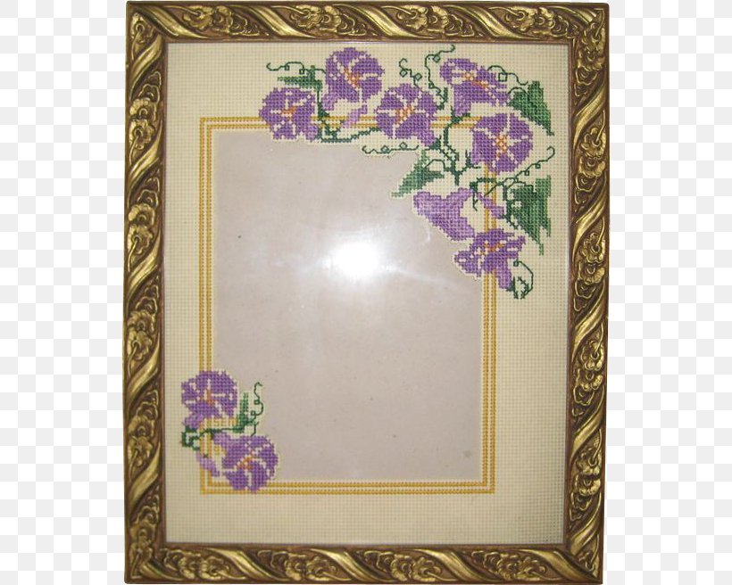Picture Frames Cross-stitch Embroidery Morning Glory, PNG, 656x656px, Picture Frames, Crossstitch, Embroidery, Flora, Floral Design Download Free