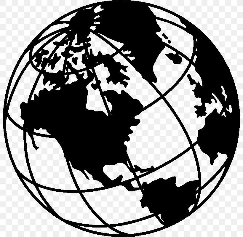 Globe Earth Black And White Drawing Clip Art, PNG, 800x800px, Globe