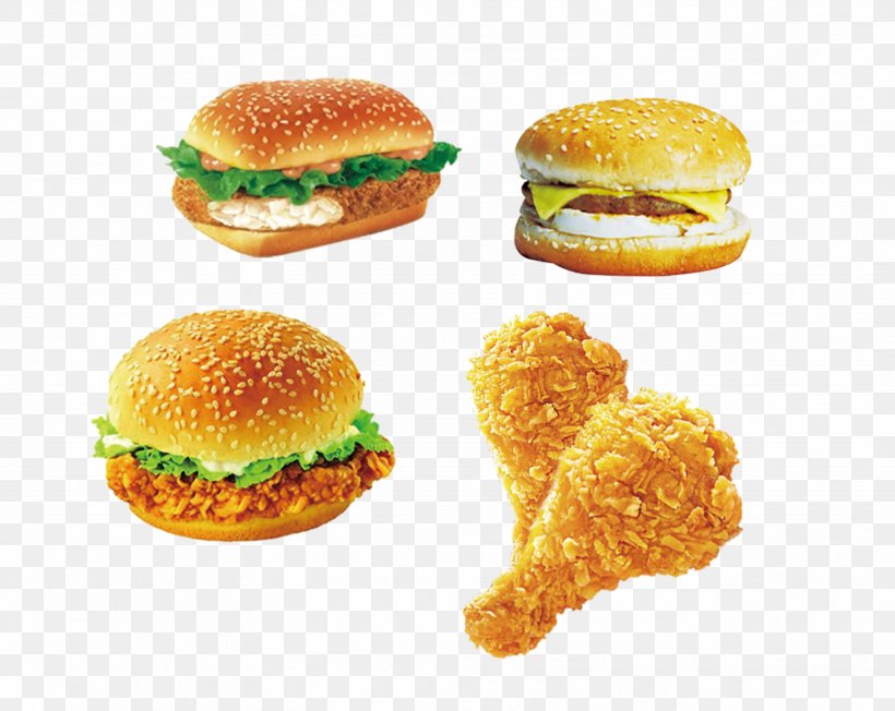 Hamburger Cheeseburger Fried Chicken Slider, PNG, 3544x2819px, Hamburger, American Food, Breakfast Sandwich, Bun, Cheeseburger Download Free