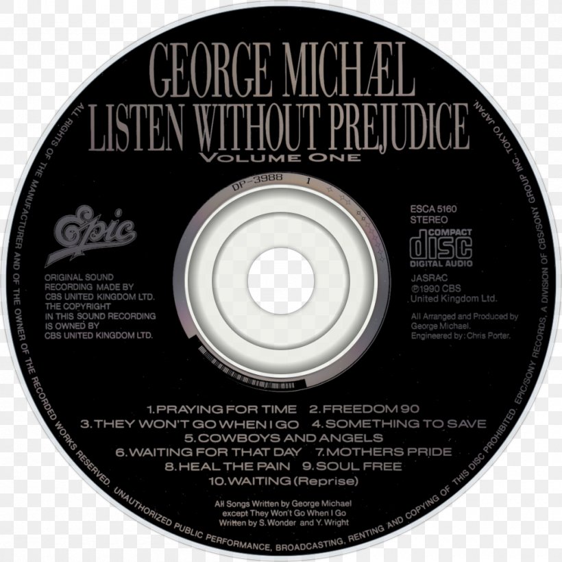 Compact Disc Listen Without Prejudice Vol. 1 Ladies & Gentlemen: The Best Of George Michael Album, PNG, 1000x1000px, Watercolor, Cartoon, Flower, Frame, Heart Download Free