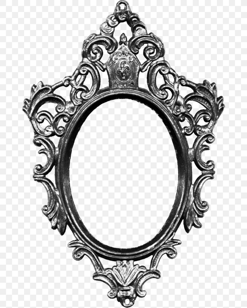 Picture Frames Ornament Mirror, PNG, 676x1024px, Picture Frames, Antique, Art, Black And White, Body Jewelry Download Free