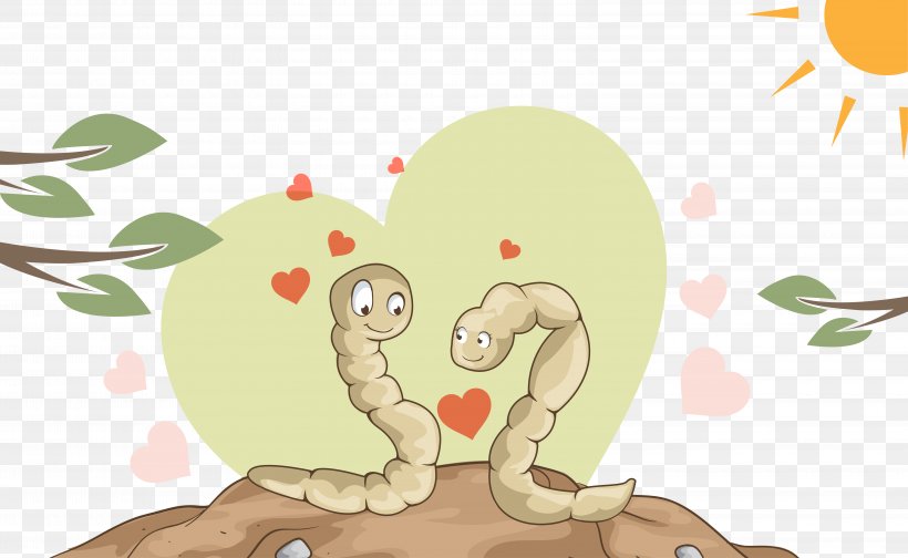 Earthworm Insect Illustration, PNG, 6300x3873px, Watercolor, Cartoon, Flower, Frame, Heart Download Free