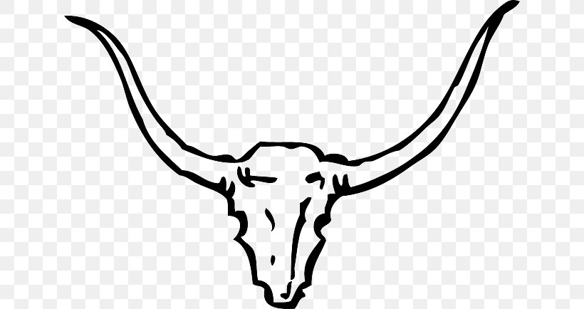 English Longhorn Texas Longhorn Bull Clip Art, PNG, 640x434px, English Longhorn, Black And White, Body Jewelry, Bone, Bull Download Free