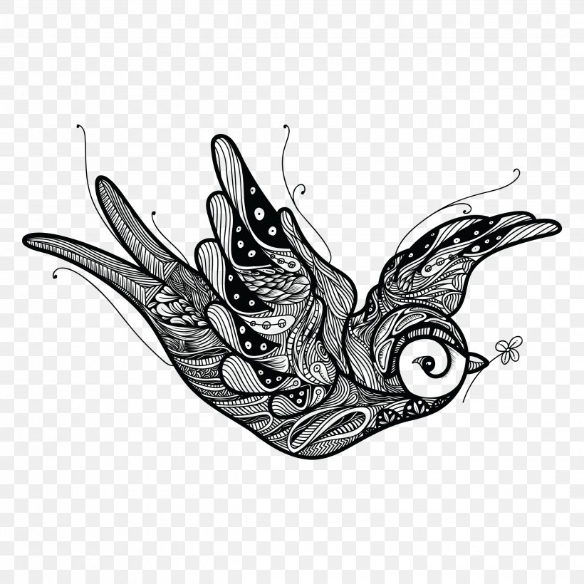 Bird Drawing Art, PNG, 2480x2480px, Bird, Art, Automotive Design, Black And White, Drawing Download Free