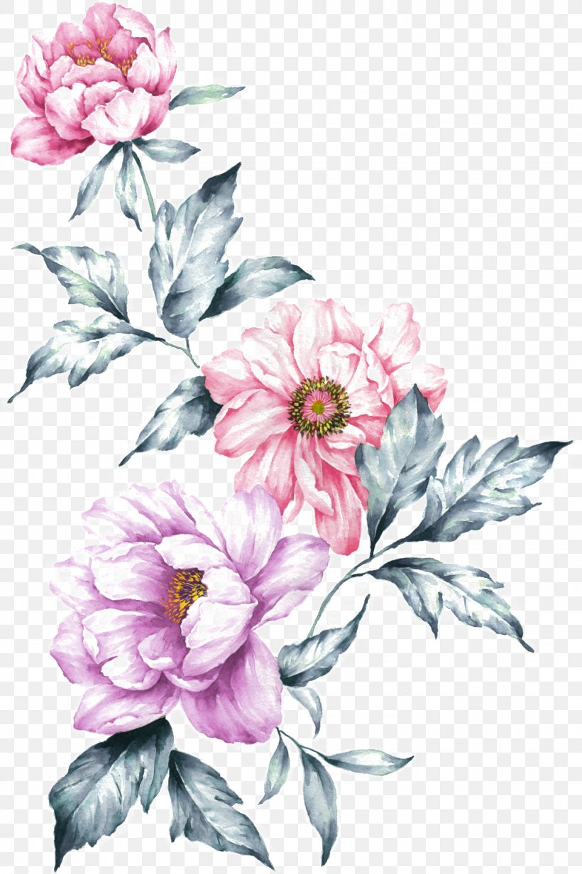 Floral Design Watercolor Painting Flower, PNG, 1024x1538px, Floral Design, Art, Blossom, Cut Flowers, Dahlia Download Free