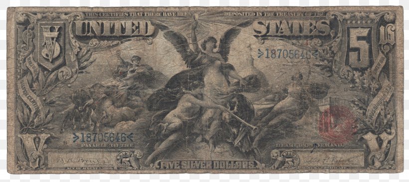 United States Dollar Silver Certificate Banknote United States Five-dollar Bill, PNG, 2241x999px, United States, Artwork, Banknote, Cash, Coin Download Free