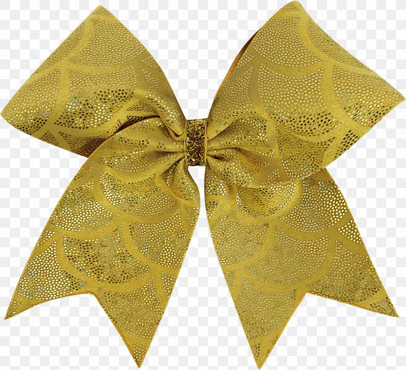 Yellow Ribbon Gold Paper, PNG, 2774x2532px, Watercolor, Gold, Paint, Paper, Ribbon Download Free