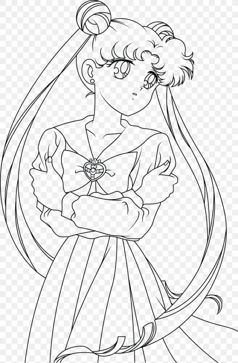 Sailor Moon Line Art Chibiusa Drawing Character, PNG, 900x1368px, Sailor Moon, Arm, Art, Artwork, Black Download Free