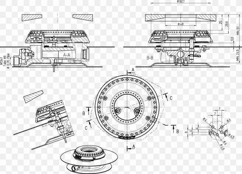 Technical Drawing Engineering Diagram, PNG, 4450x3197px, Technical Drawing, Artwork, Auto Part, Black And White, Clutch Download Free