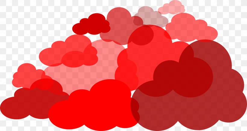 Cloud Red Clip Art, PNG, 2400x1275px, Cloud, Cartoon, Cloud Computing, Com, Flower Download Free