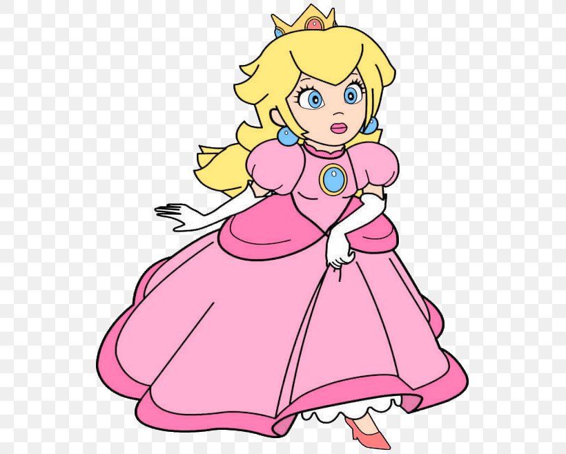 Super Princess Peach Super Mario Bros. Clip Art, PNG, 555x657px, Watercolor, Cartoon, Flower, Frame, Heart Download Free