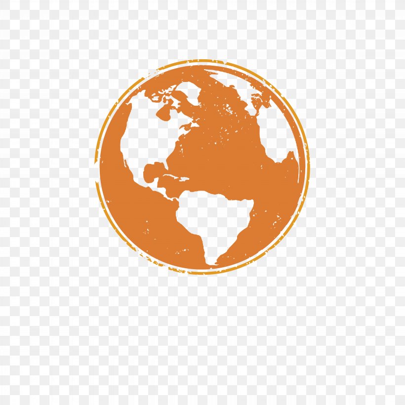 Globe Clip Art World Vector Graphics Earth, PNG, 9000x9000px, Globe, Animal Silhouettes, Earth, Logo, Orange Download Free