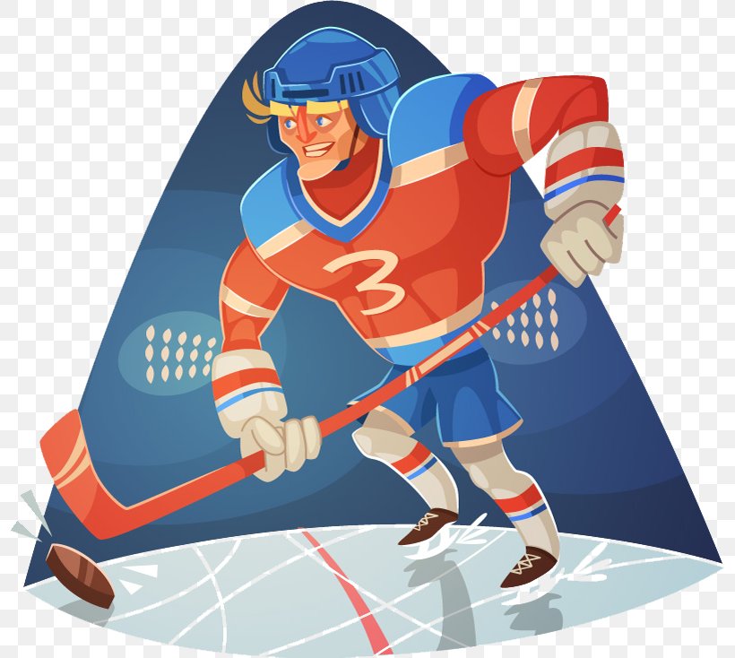 Ice Hockey Cartoon Sport Football, PNG, 800x734px, Ice Hockey, Art, Ball, Baseball Equipment, Cartoon Download Free