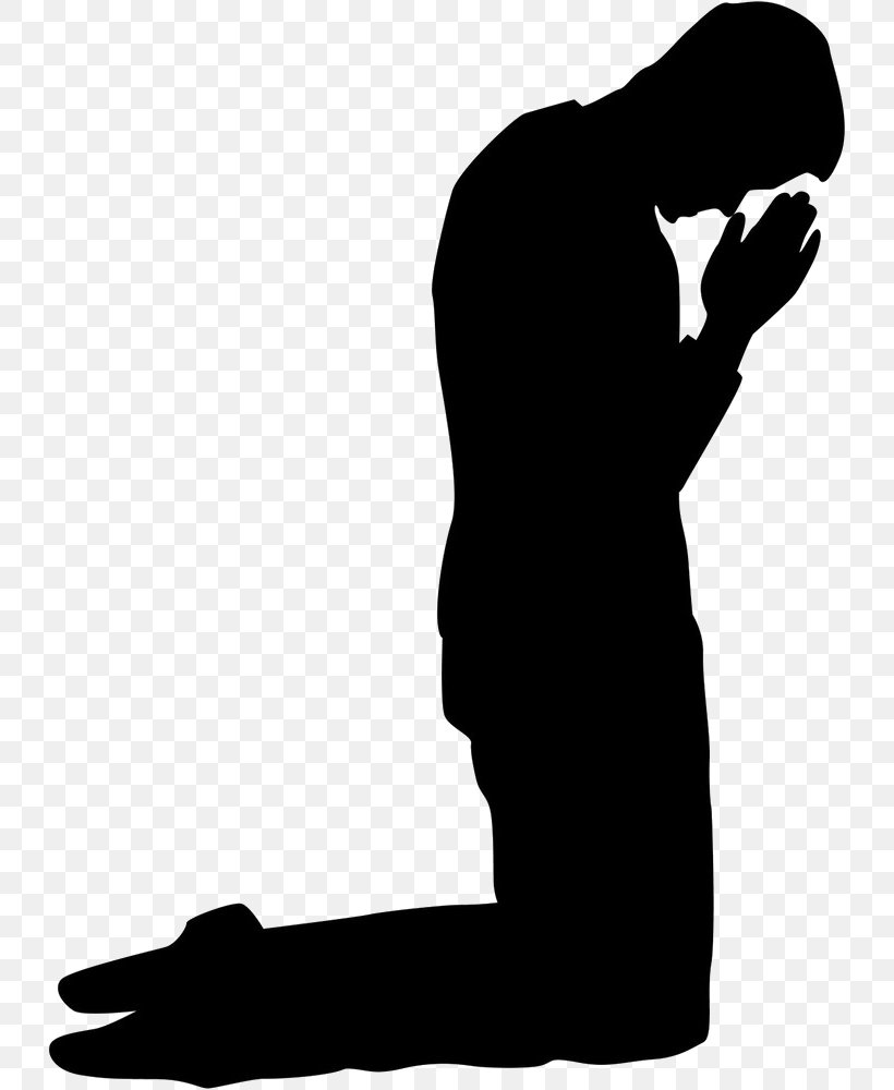 Prayer Clip Art Kneeling Woman, PNG, 733x1000px, Prayer, Arm, Black And White, God, Hand Download Free