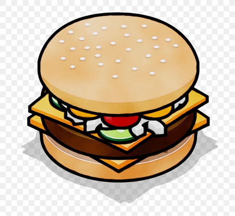 Hamburger, PNG, 1024x944px, Watercolor, American Cheese, American Cuisine, American Food, Baked Goods Download Free