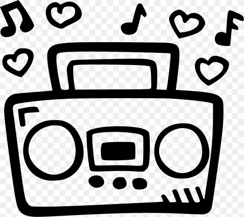 Boombox Clip Art, PNG, 981x874px, Boombox, Black And White, Brand, Cdr, Compact Cassette Download Free