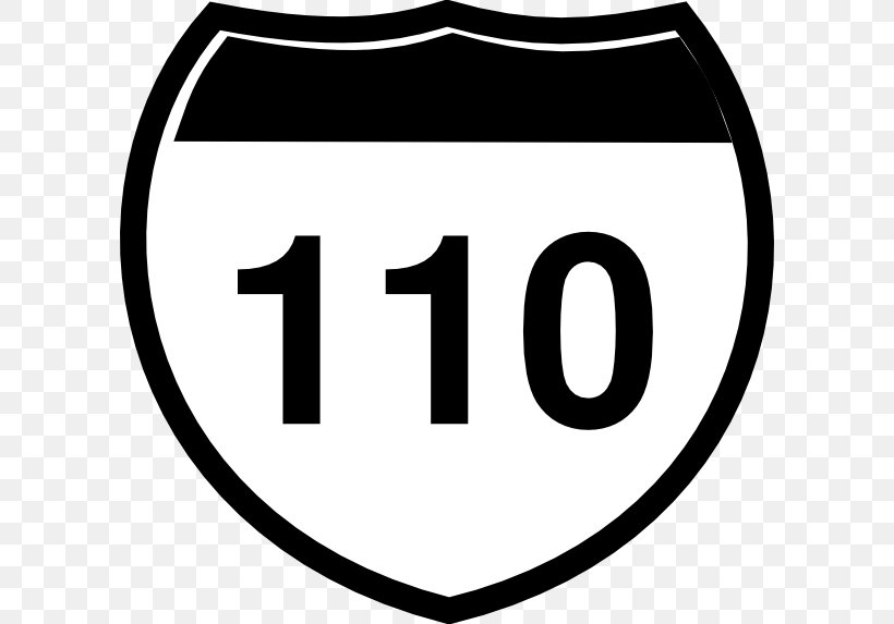 Interstate 105 Interstate 110 And State Route 110 Interstate 35 Clip Art, PNG, 600x573px, Interstate 105, Area, Black And White, Brand, Drawing Download Free