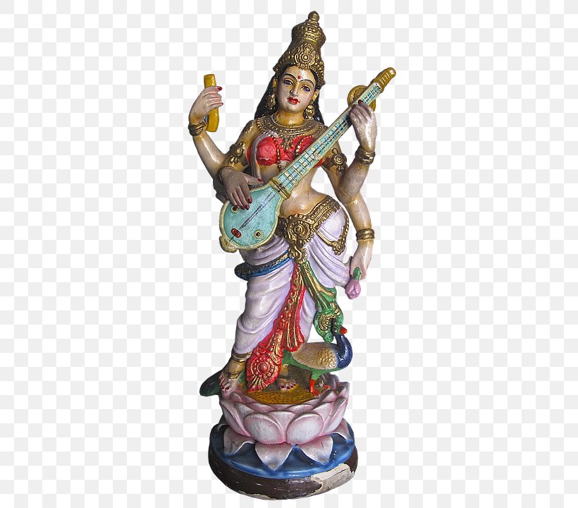 Statue Saraswati Basant Panchami Goddess Deity, PNG, 358x720px, Statue, Artwork, Basant Panchami, Bhakti, Blessing Download Free