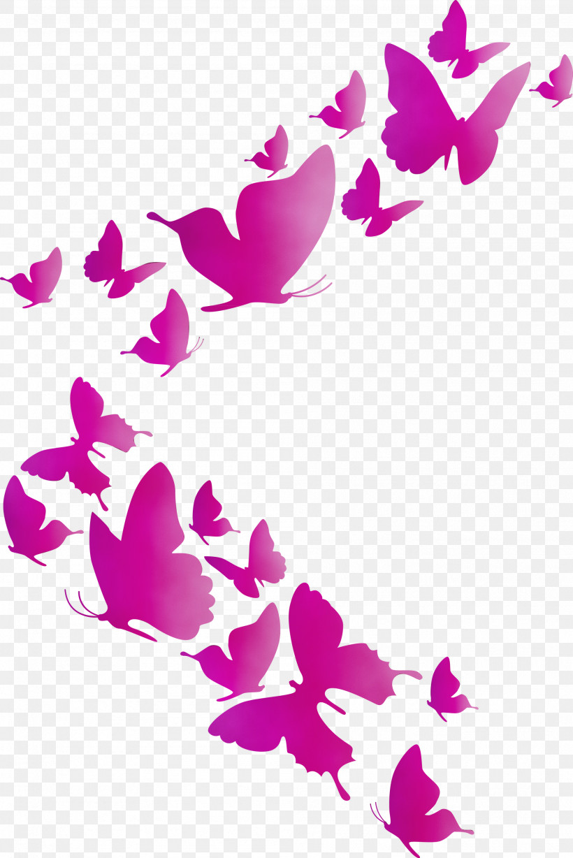 Floral Design, PNG, 2003x3000px, Butterfly Background, Floral Design, Flying Butterfly, Paint, Pink M Download Free