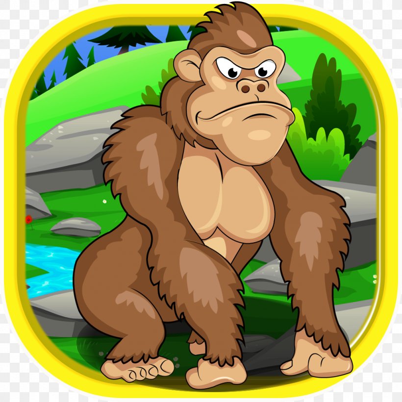 Gorilla Monkey Cartoon Carnivora, PNG, 1024x1024px, Gorilla, Ape, Carnivora, Carnivoran, Cartoon Download Free