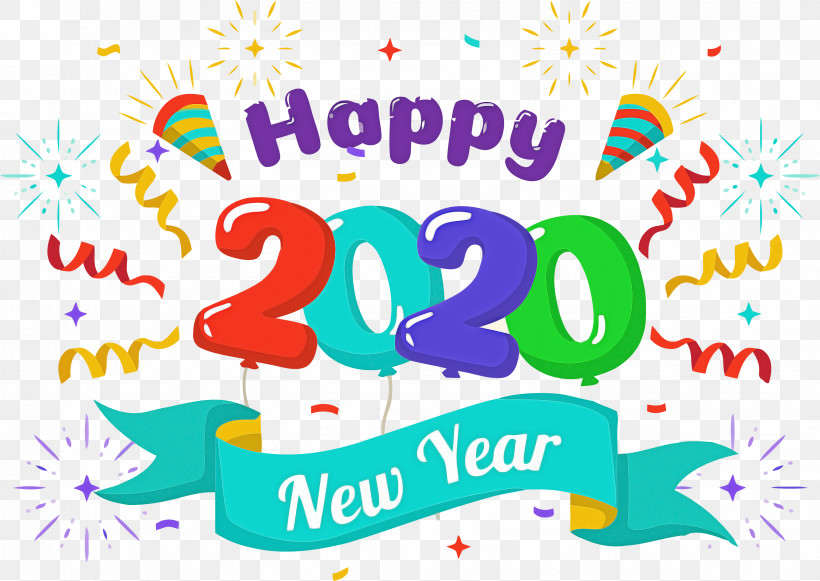 Happy New Year 2020 New Years 2020 2020, PNG, 3369x2391px, 2020, Happy New Year 2020, Logo, New Years 2020, Text Download Free