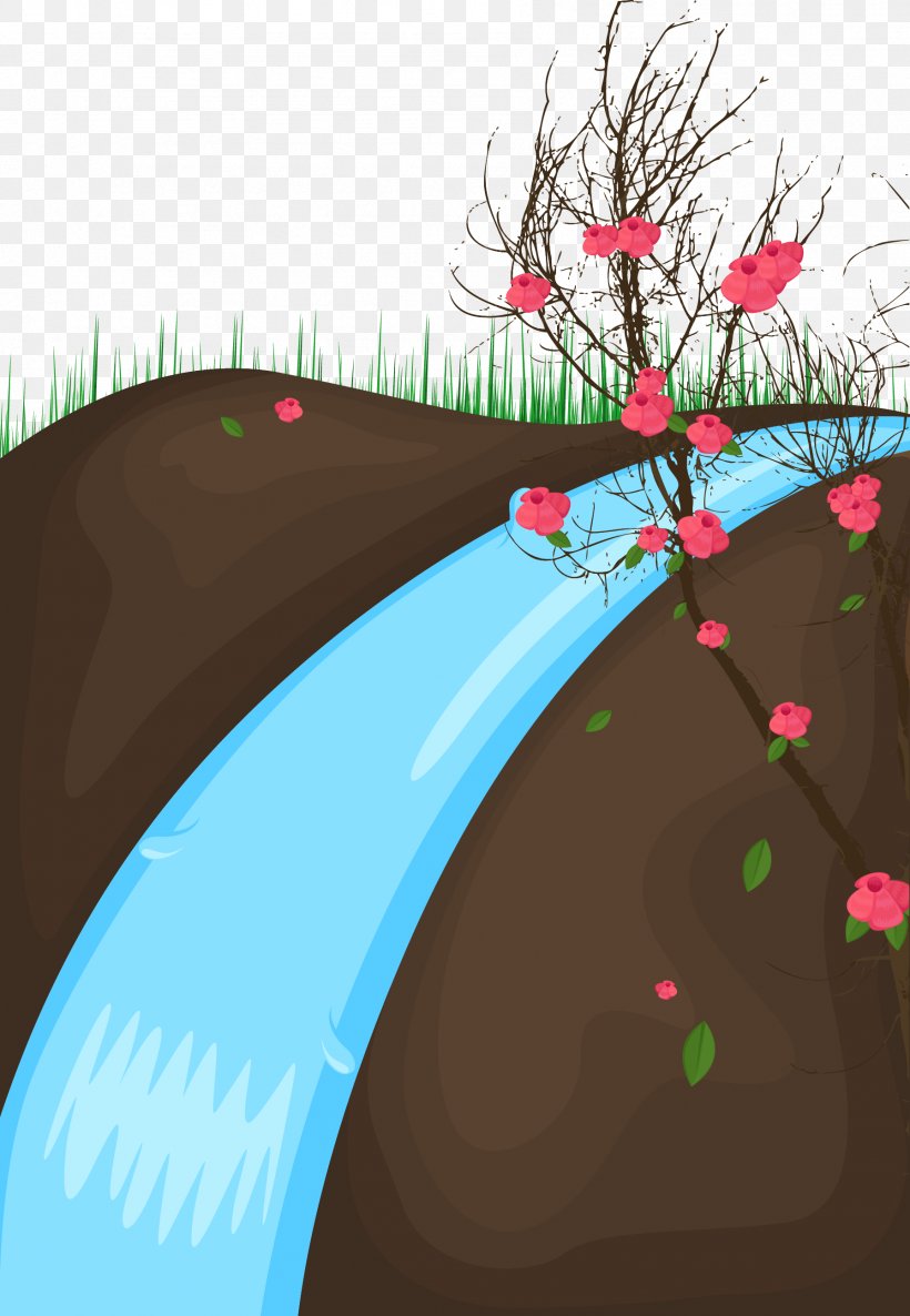 Drawing Waterfall Photography Illustration, PNG, 1792x2592px, Drawing, Art, Cartoon, Flower, Grass Download Free