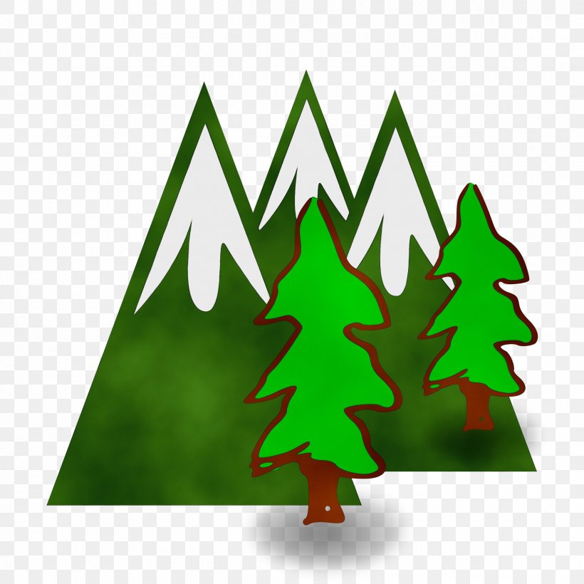 Mountain Transparency Design Silhouette, PNG, 2400x2400px, Watercolor, Christmas Decoration, Christmas Tree, Conifer, Evergreen Download Free