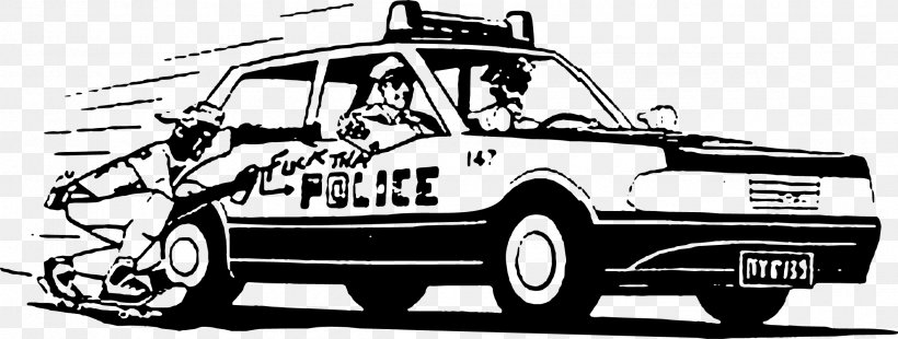 Police Car Police Officer, PNG, 2349x890px, Car, Automotive Design, Automotive Exterior, Black And White, Brand Download Free