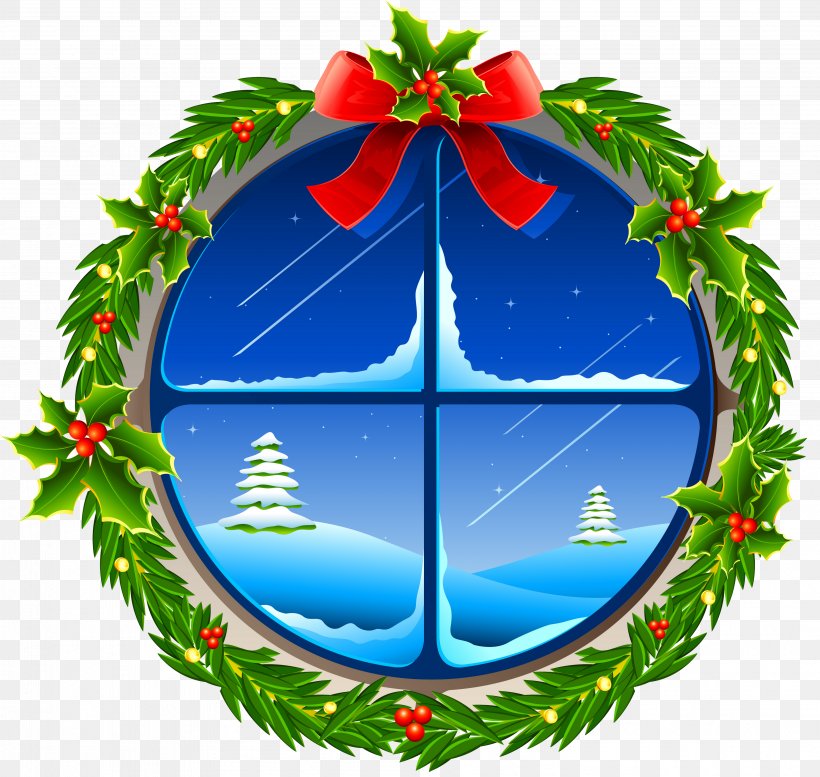 Window Christmas Tree Clip Art, PNG, 3986x3779px, Window, Christmas, Christmas Decoration, Christmas Ornament, Christmas Tree Download Free