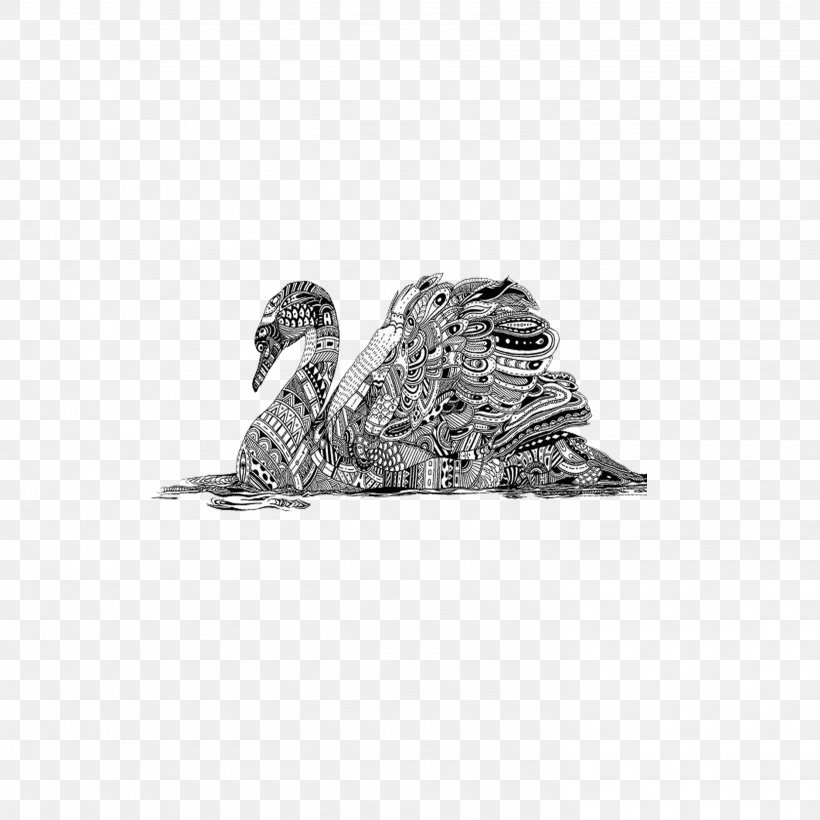 Black Swan Bird Jigsaw Puzzles Pictures, PNG, 2953x2953px, Black Swan, Bird, Black And White, Cygnini, Doodle Download Free