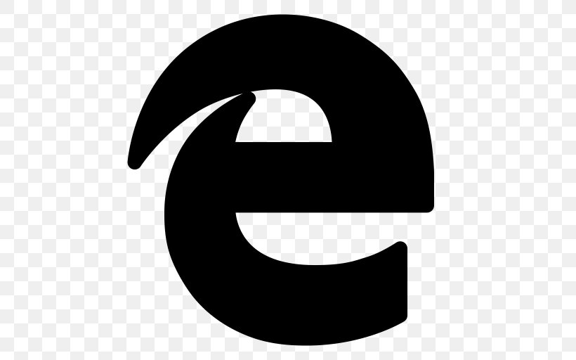 Microsoft Edge Web Browser, PNG, 512x512px, Microsoft Edge, Black, Black And White, Brand, File Explorer Download Free